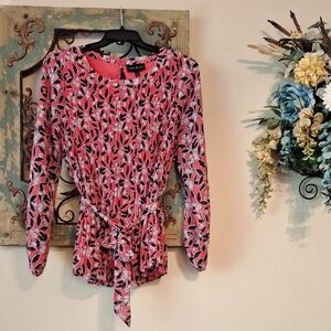 Lane Bryant Pink Leaf Print Blouse. NWOT Size 14/16